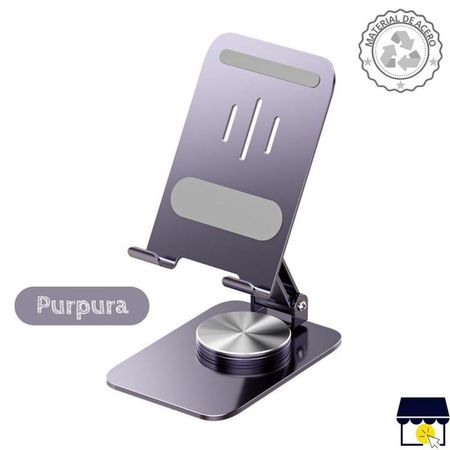 Soporte holder 360° de acero plegable para celular tablet - Purpura