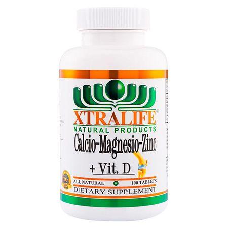 Calcio - Magnesio - Zinc - Vitamina D - Xtralife Natural Products - 100 Tabletas