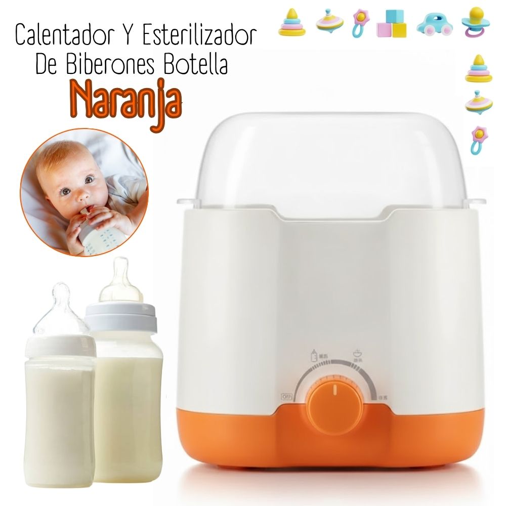 CALENTADOR Y ESTERILIZADOR DE BIBERONES - NARANJA