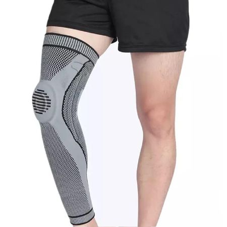 Rodillera larga con gel frontal y varillas laterales Genérico Gris Talla M