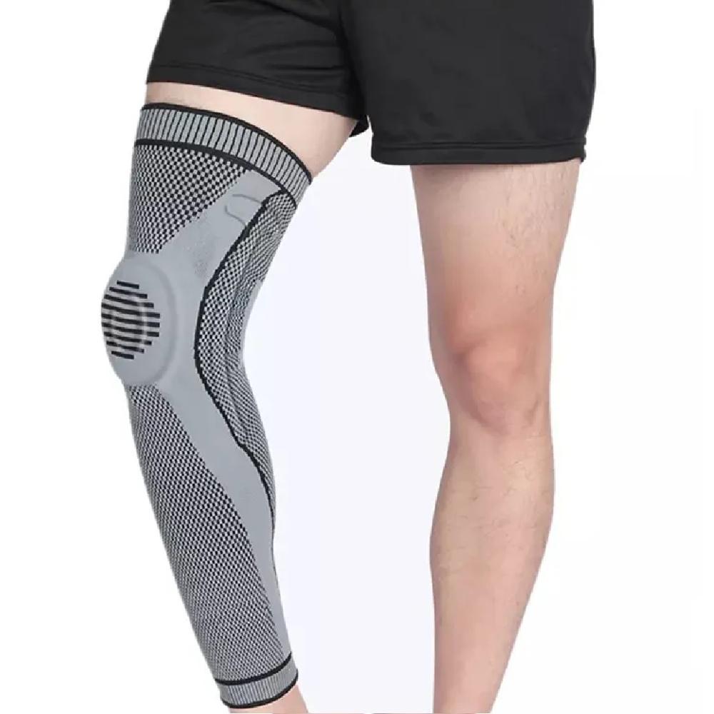 Rodillera larga con gel frontal y varillas laterales Genérico Gris Talla M