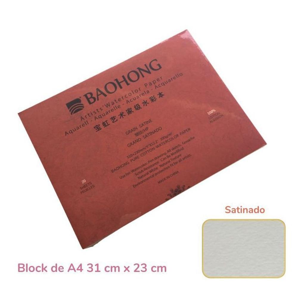 Baohong Papel de acuarela ARTIST Grano Satinado  A4 31x23 cm