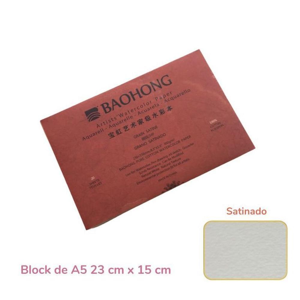 Baohong Papel de acuarela ARTIST Grano Satinado A5 23x15 cm