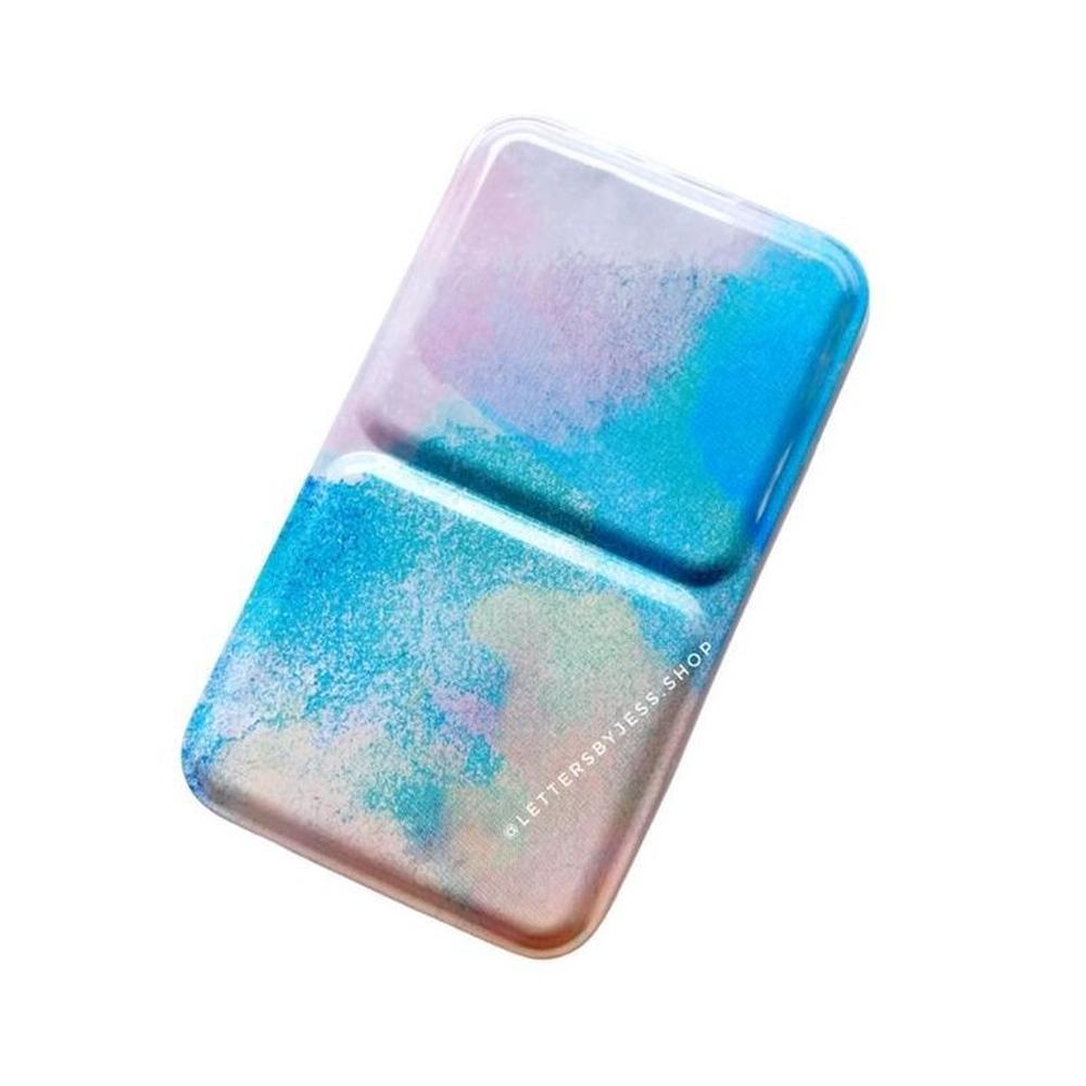 Estuche vacío para acuarelas (metal) - pequeño + 12 godets - Verde