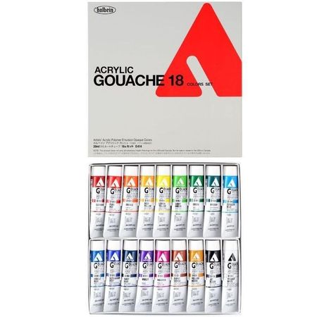 HOLBEIN Acryla Gouache set 20 ml 18 colores