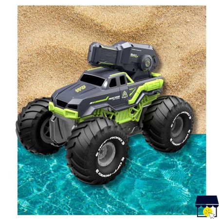 Carro anfibio a control remoto con lanzador de agua - VERDE
