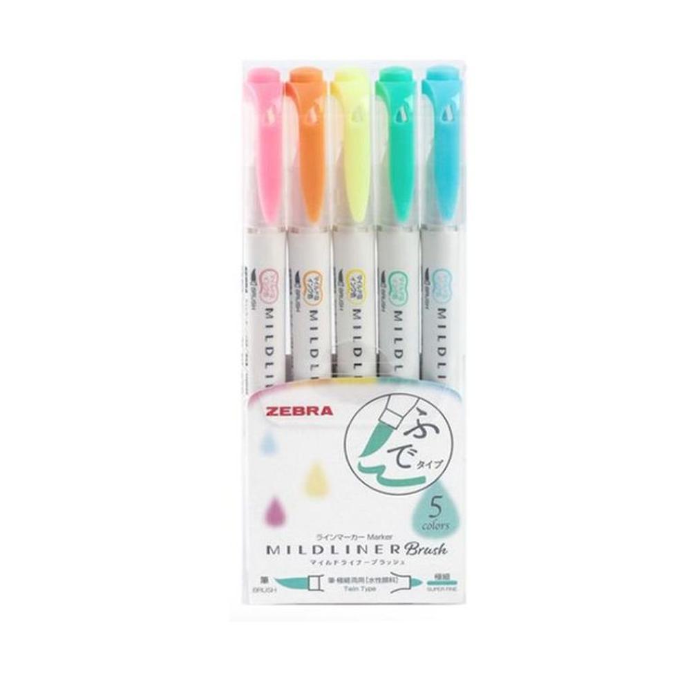 Zebra Mildliner Brush Pen - Fluorescent set