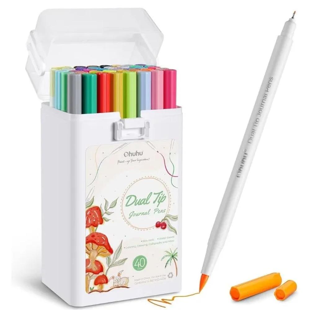 Ohuhu marcador base de agua doble punta  - Setx40 colores