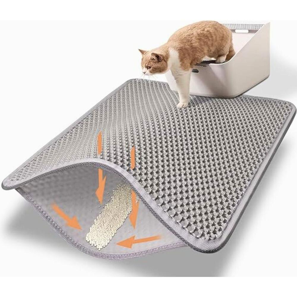 Alfombra Mágica Atrapa Arena para Mascotas Gris 40X50CM