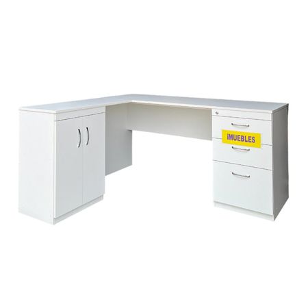 Escritorio Gerencial en L color Blanco