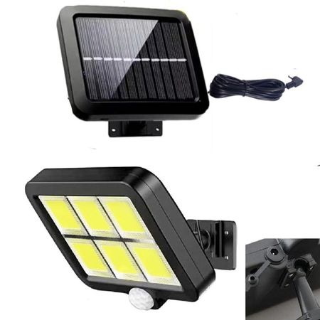 Lampara Reflector Panel Solar para Exteriores con Cable Luz LED