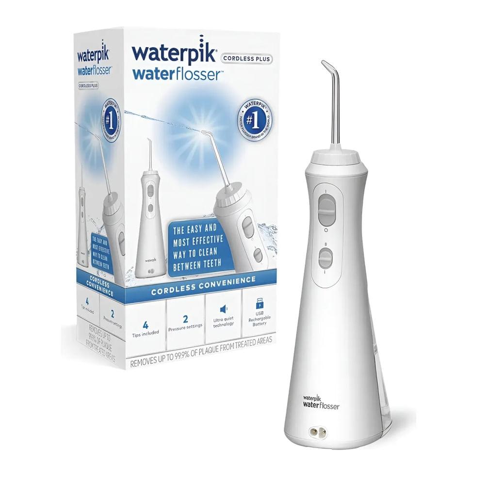 Irrigador Bucal Waterpik Plus Inalambrico 4 Boquillas 2 Niveles