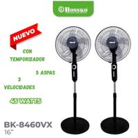Pack 02 unidades Ventilador de Pedestal Bossko BK-8460VX de 16” 3 velocidades