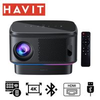 Proyector Havit PJ300 PRO 4k, 550 Ansi Lumens  Android TV 9.0,  Negro