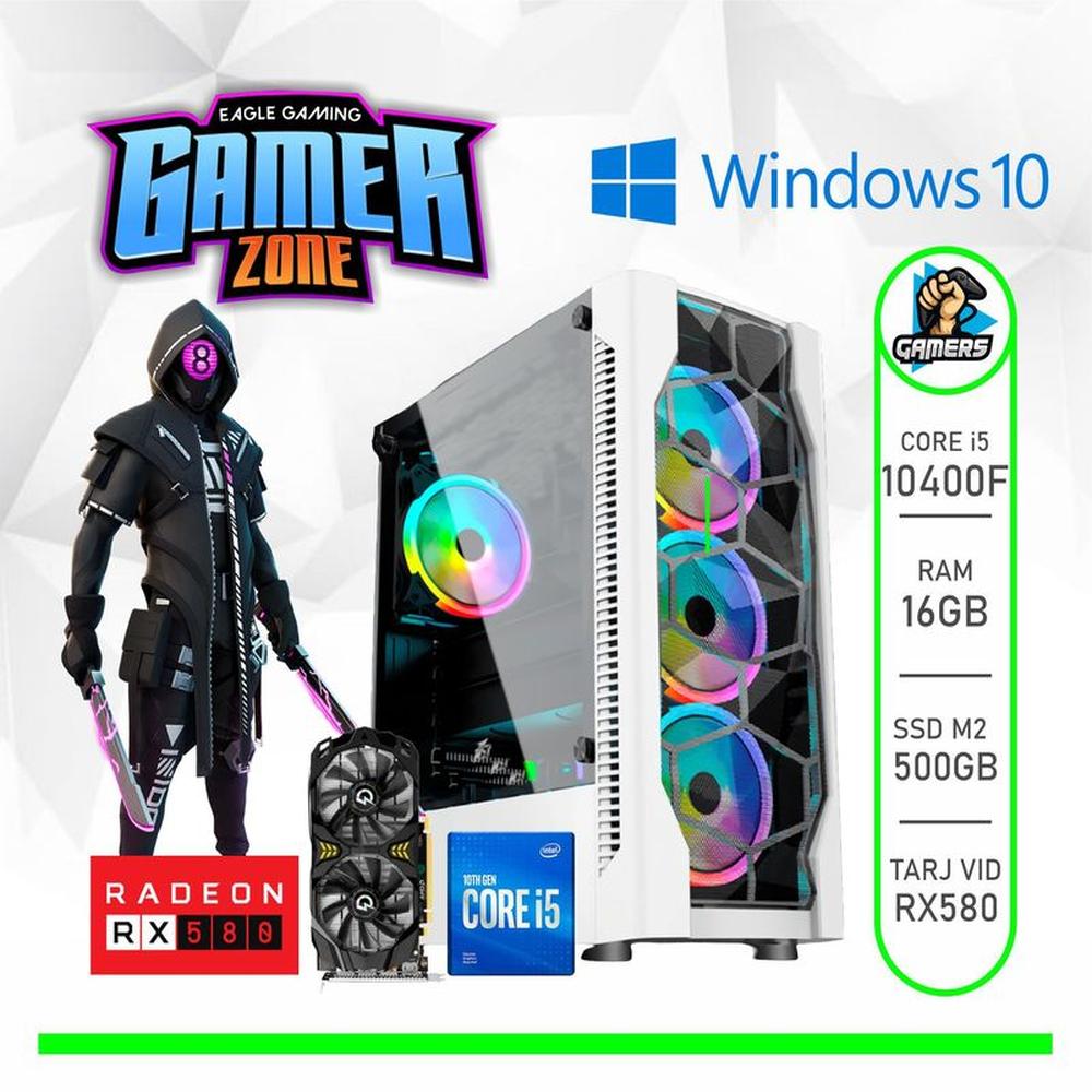 Pc GAMER intel CORE i5 10400F - TARJ. RX 580 8gb -RAM 16gb - SSD M2 500GB