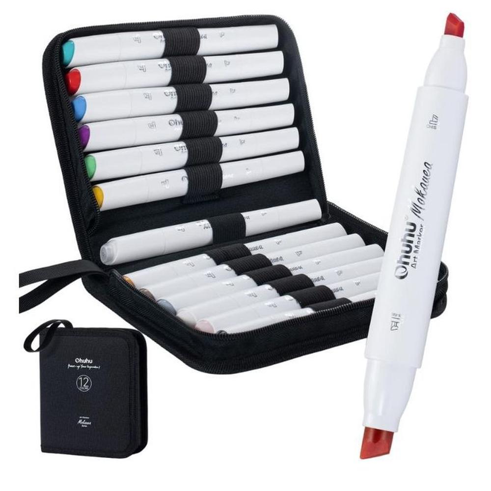 Ohuhu Mokauea: TRI PUNTA  Set 12 colores básicos + blender