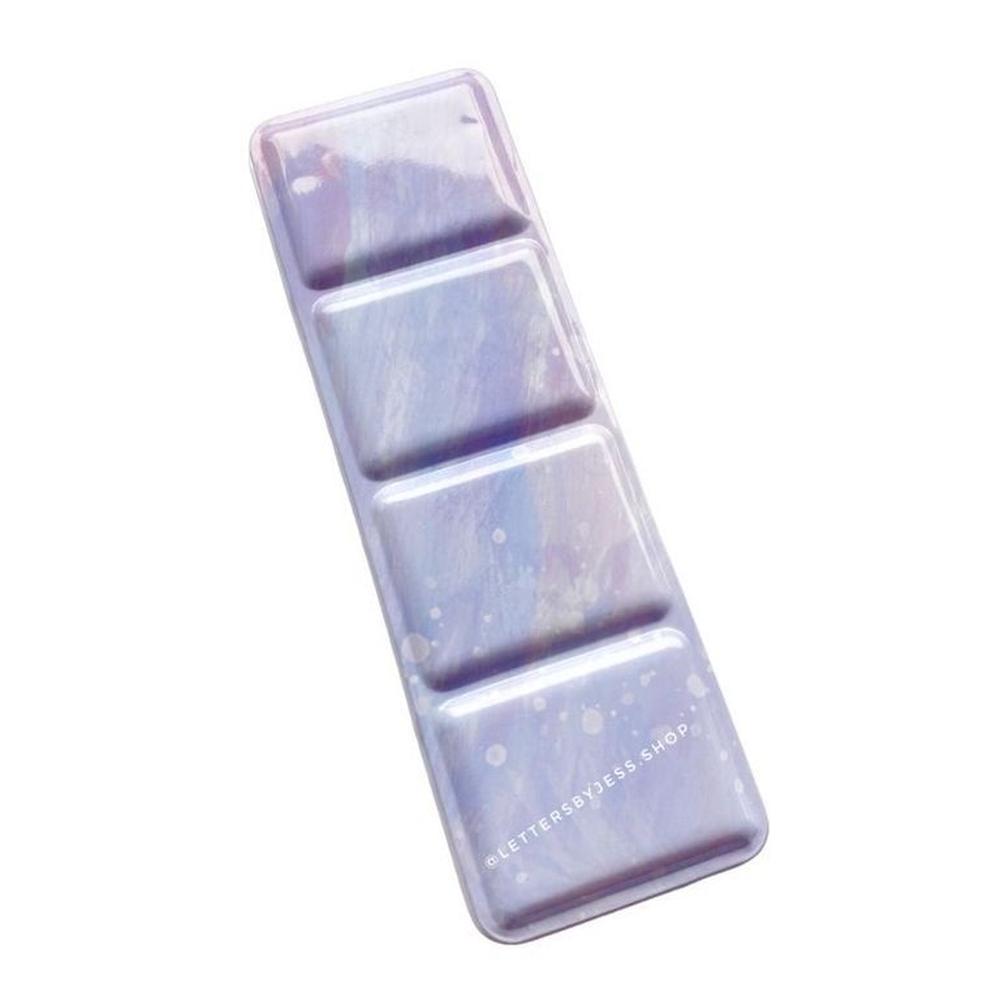 Estuche vacío para acuarelas con soporte de metal - mediano - lila celeste