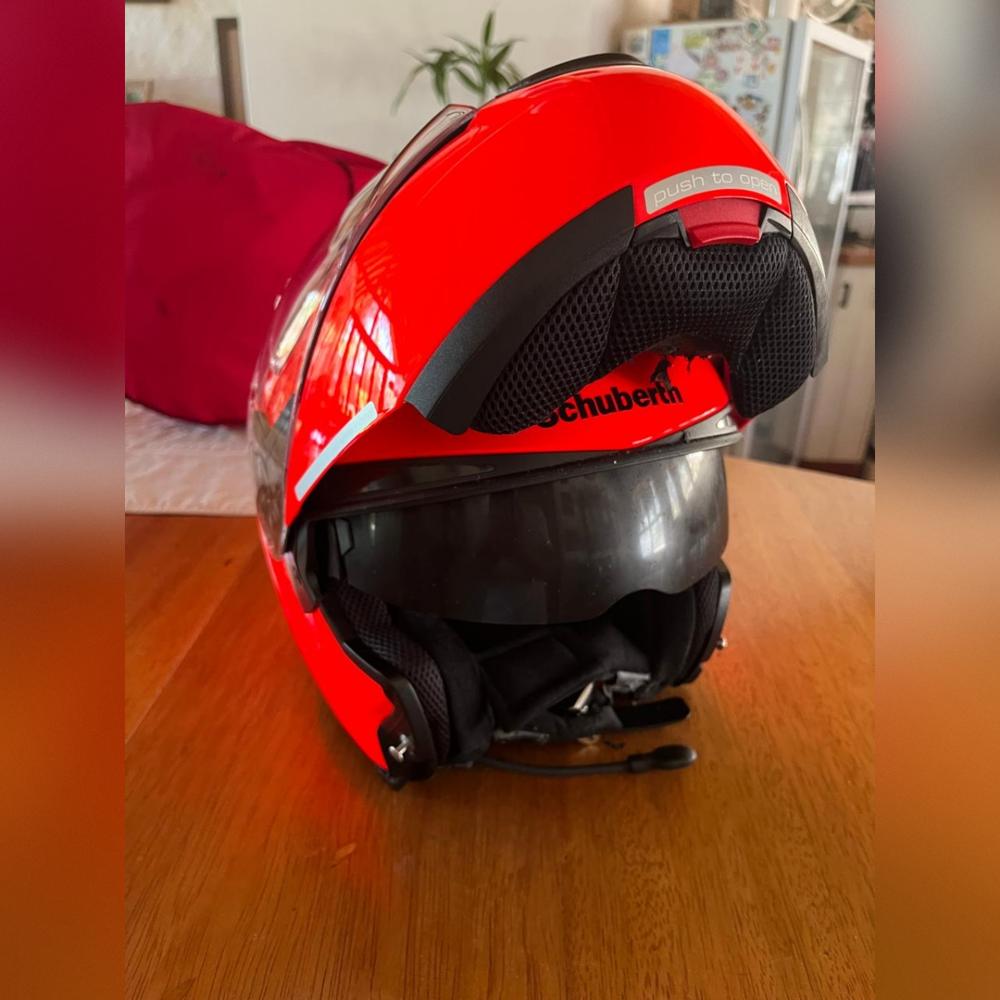 Casco Moto Schuberth C3, Seguridad Y Confort Superior Rojo Modular Abatible