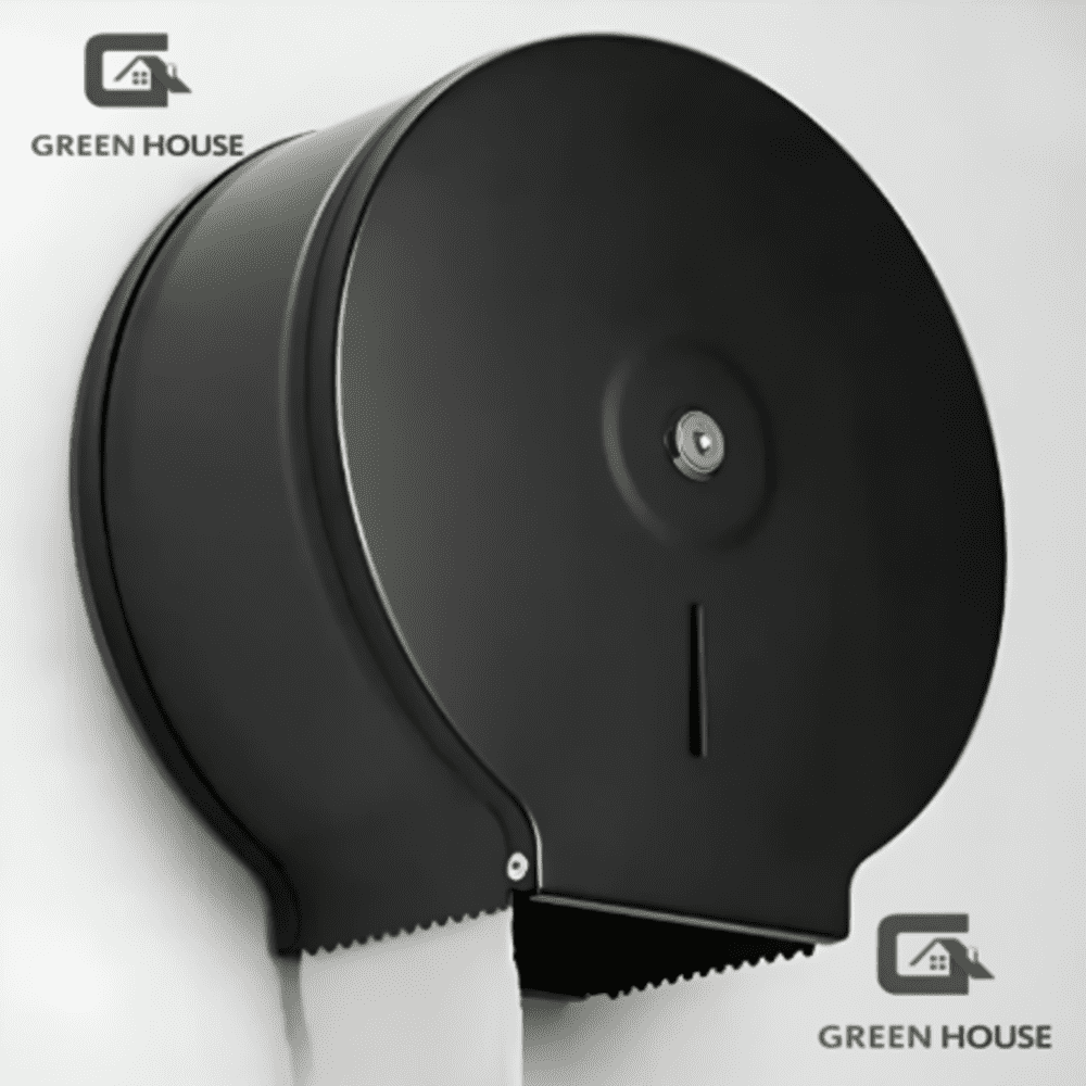 Dispensador Papel Higiénico redondo negro Acero Inoxidable