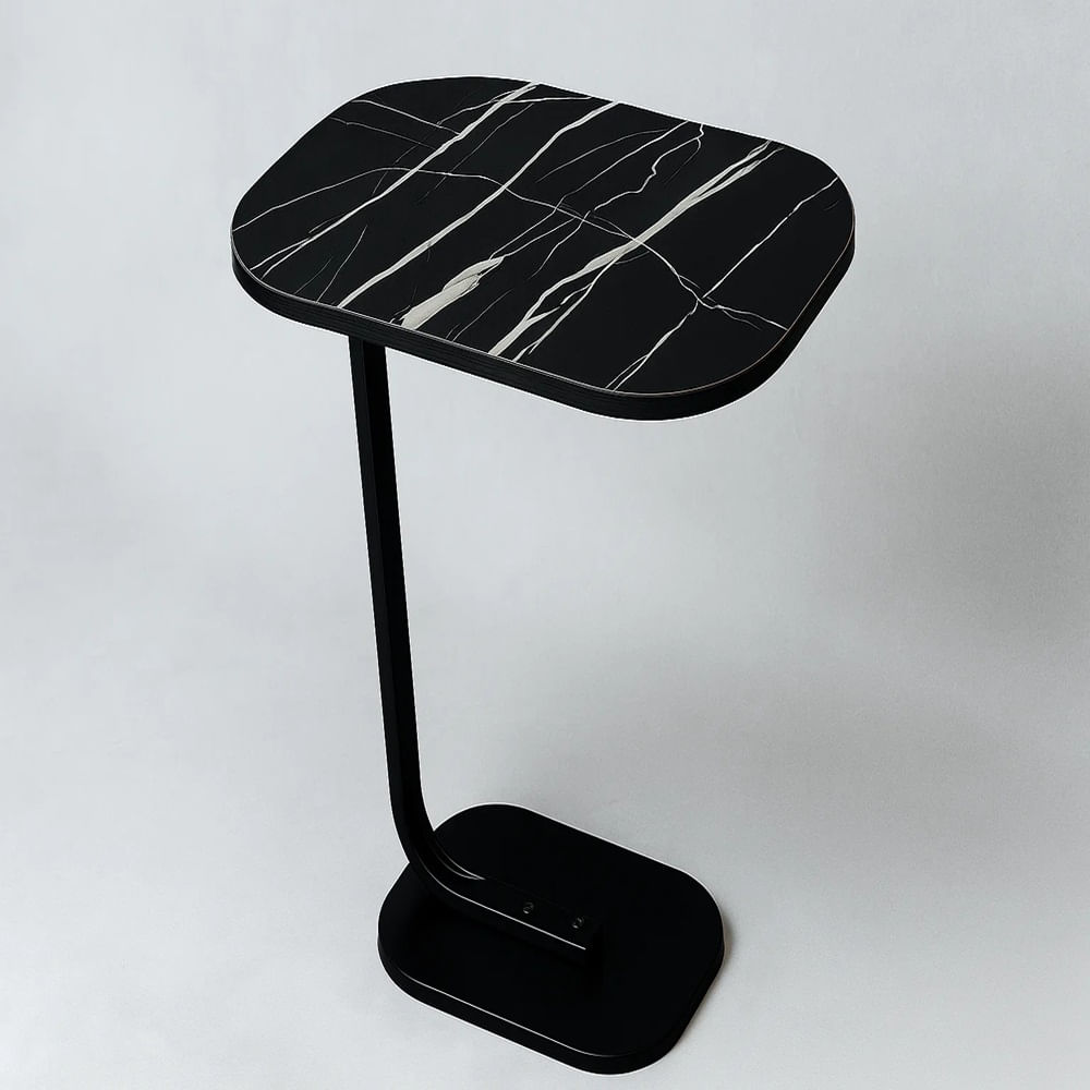 MESITA MULTIUSOS COLOR NEGRO MARMOLEADO