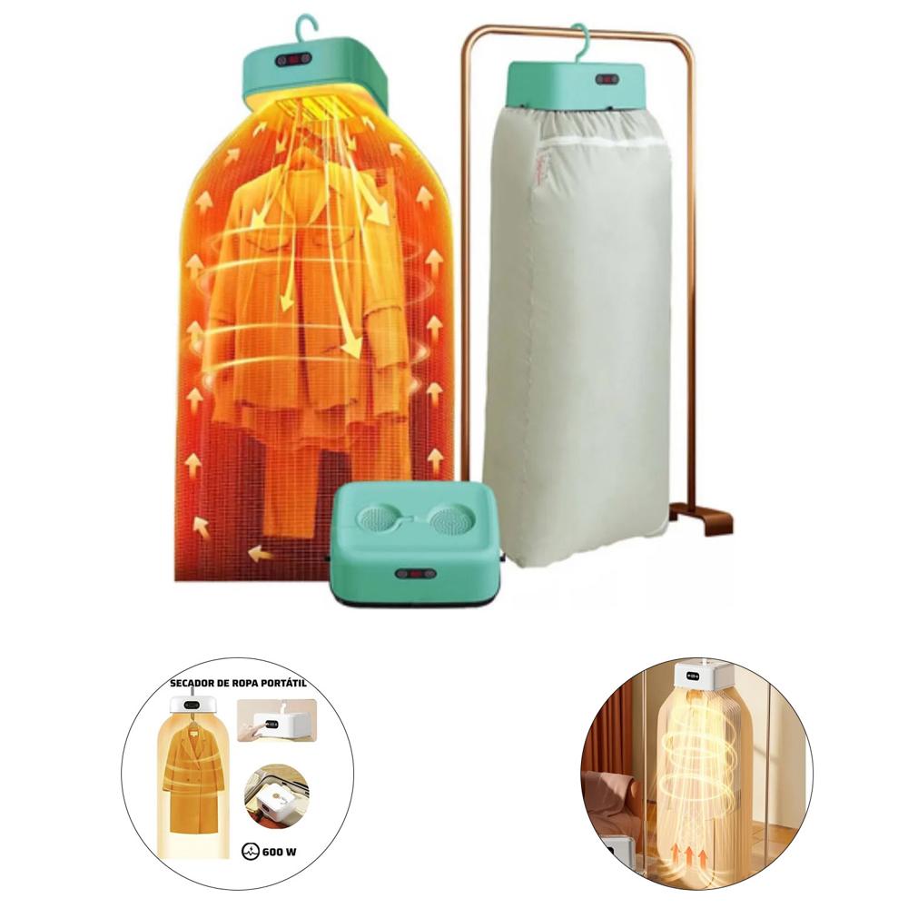 Secador de Ropa Plegable y Portátil de 600W  - Dile Adios al tendedero y mal clima - Verde