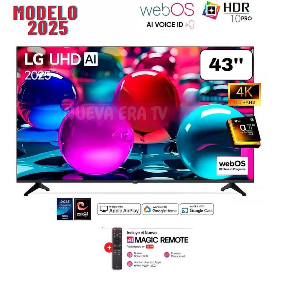 TELEVISOR LG 43 43UA7300PSB 4K UHD AI SMART TV MAS CONTROL MAGIC 2025