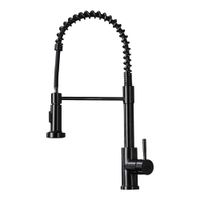 Grifo Cocina Mezcladora Monomando Alto Negro Mate Aireador Extraíble