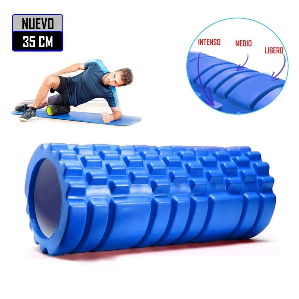 Foam Roller 35cm Rodillo de Espuma para Masaje Azul