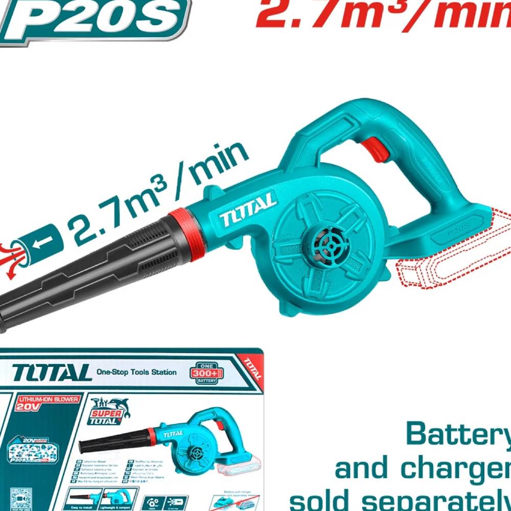 SOPLADOR DE AIRE INALÁMBRICA 20V TOTAL TABLI20028