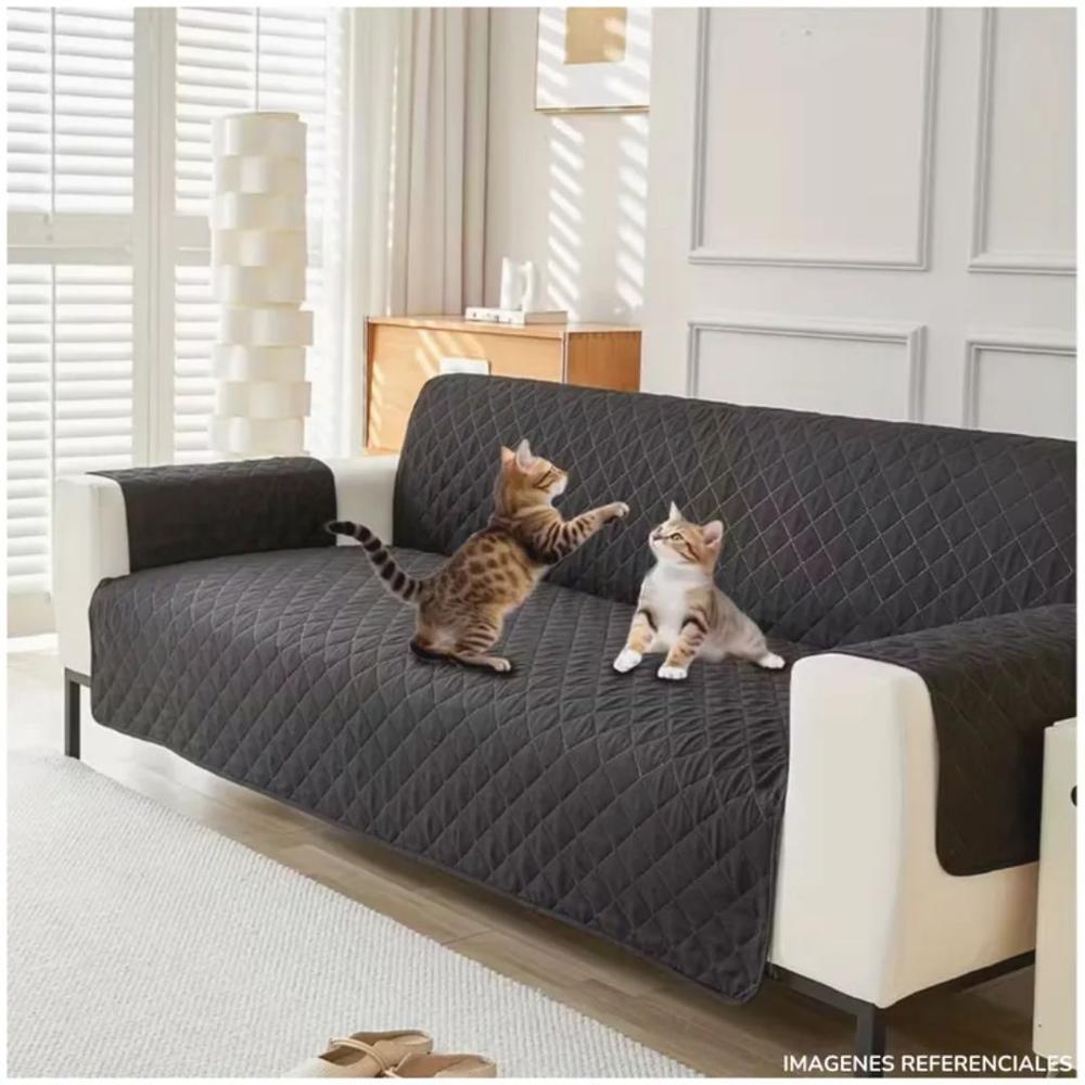 Cobertor Protector de Sofá Reversible de 2 Cuerpo Gris