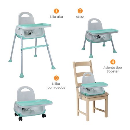 Silla De Comer 3 En 1 Para Bebe Circus Verde Silla De Comer 4 En 1 Para Bebé Circus Verde