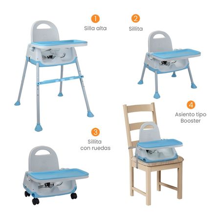 Silla De Comer 3 En 1 Para Bebe Circus Azul Silla De Comer 4 En 1 Para Bebé Circus Azul
