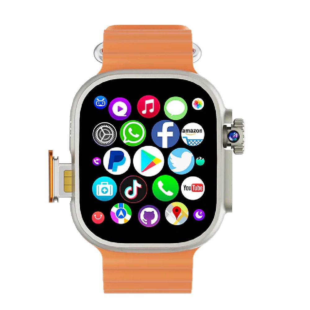 Smartwatch DW100 Pro Plus 128GB Chip Play Store Amoled Naranja