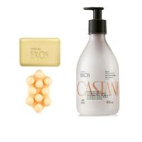 Pulpa hidratante corporal Ekos castaña 400ml y 2 jabones 100g
