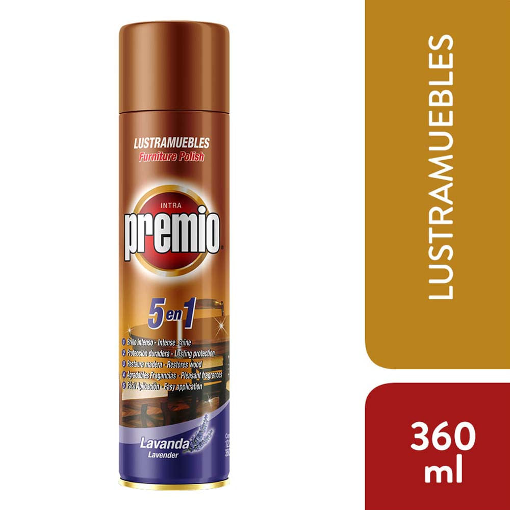 Lustramuebles PREMIO Aroma Lavanda 5 en 1 Frasco 360ml