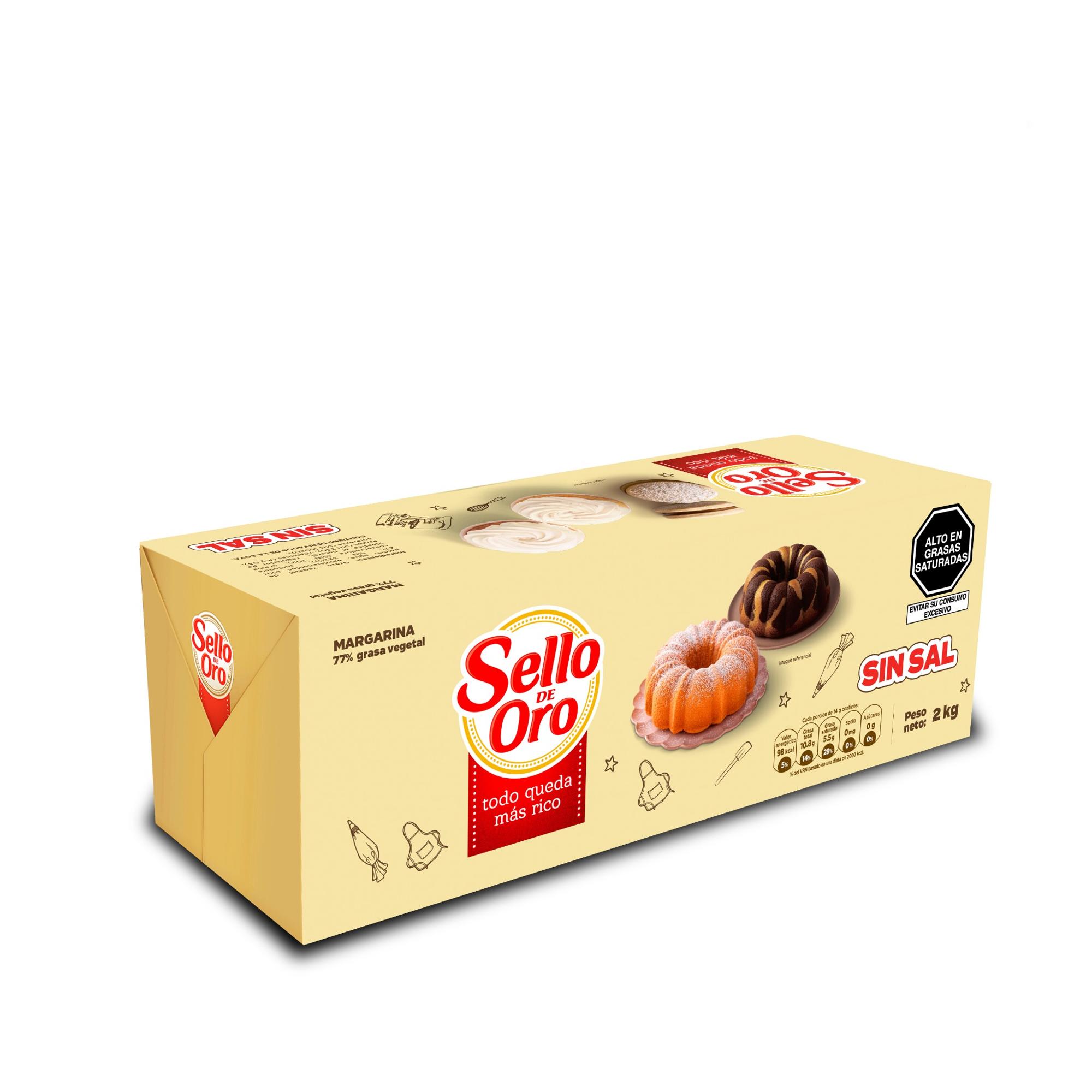 Margarina sin Sal SELLO DE ORO Barra 2Kg