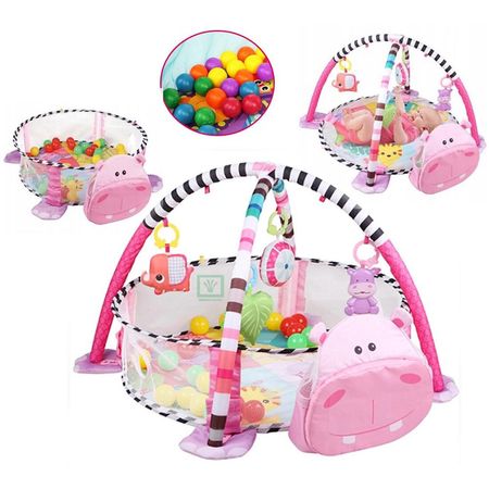 Gimnasio de Bebe Didáctico 3 en 1 con Pelotas hipopotamo