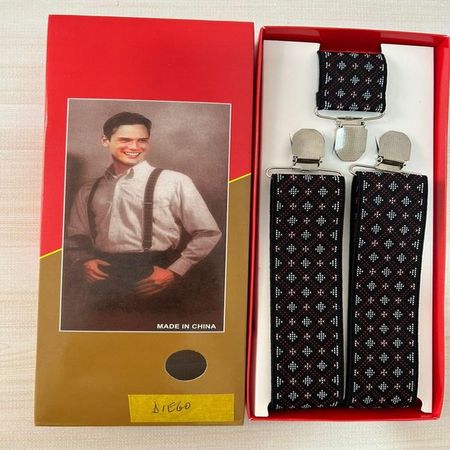 Tirantes suspenders para pantalon hombre Modelo Diego Negro Talla única