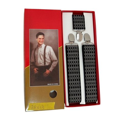 Tirantes para pantalon suspenders hombre modelo David Negro Talla única
