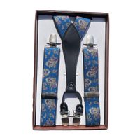 Tirantes Ajustables Elásticos para pantalón hombre Paisley Azul Azul Talla única