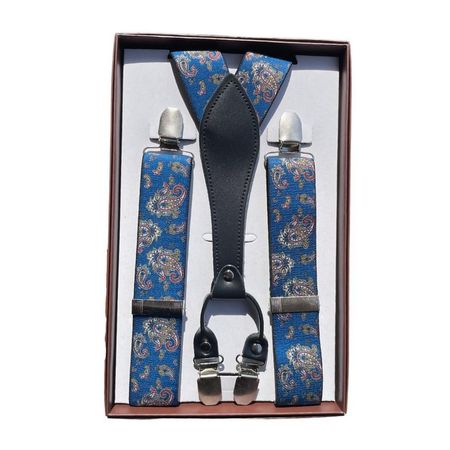 Tirantes Ajustables Elásticos para pantalón hombre Paisley Azul Azul Talla única