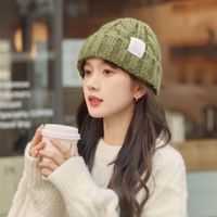 Chunky Beanie Kpop Gorro Trenzado Mujer  VERDE Verde Talla única