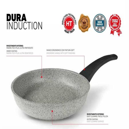 Sarten Italiana Wok GRANITO 28 cm Para INDUCCION Gris oscuro