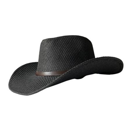 Sombrero Vaquero de Paja Country - Negro Negro Talla única