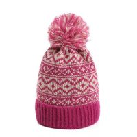 Gorro Beanie Bawei Fucsia de Lana Suave con Pompon
