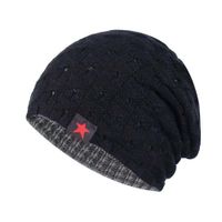 Beanie Reversible gorro unisex Doble Cara chullo Negro Negro M