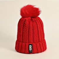 Beanie Briana Tejido con Brillos y Pompón  Rojo Rojo Talla única