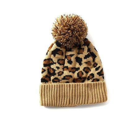 Leopard Print -Beanie Chullo Para Mujer - Beige Beige Talla única