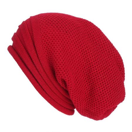 Gorro Beanie Slouchy Rojo - Estilo Casual y Holgado Rojo Talla única