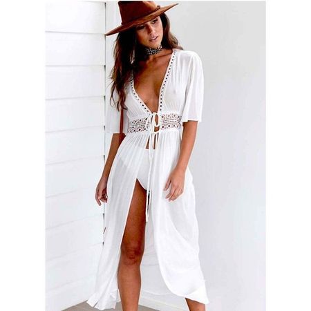 Kimono Mujer Salida de playa Debbie Talla S - Blanco Kimono Mujer Salida de playa Debbie Talla SM - Blanco